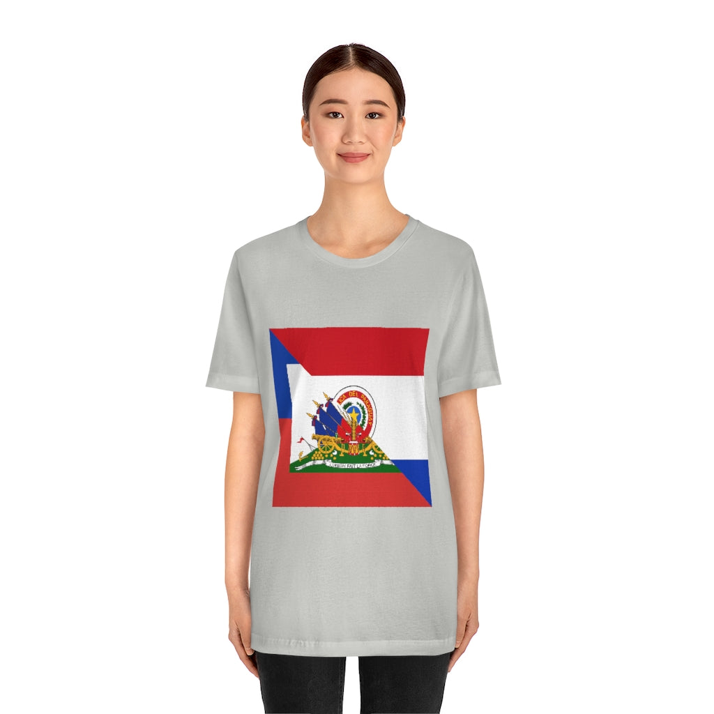 Half Haitian Paraguayan Flag Tee | Haiti Paraguay Men Women Shirt