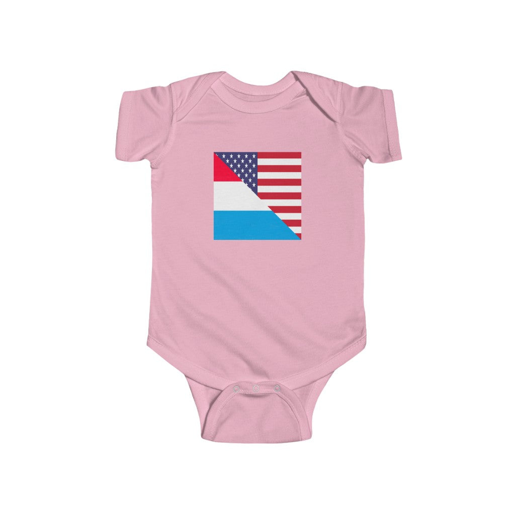 Luxembourg American Flag Baby Bodysuit | Luxembourger USA Newborn