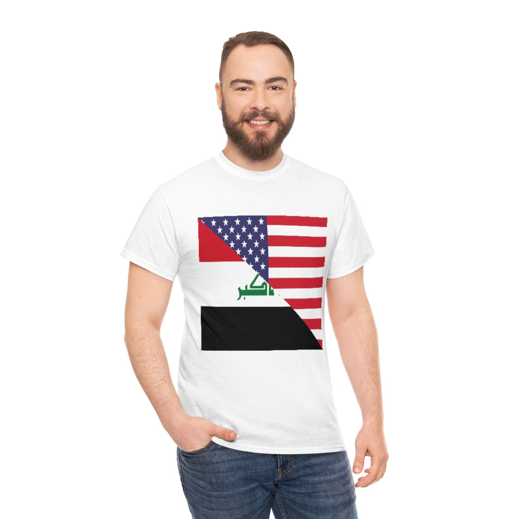 Iraq American Flag Tee Shirt | Unisex Iraqi USA Tshirt