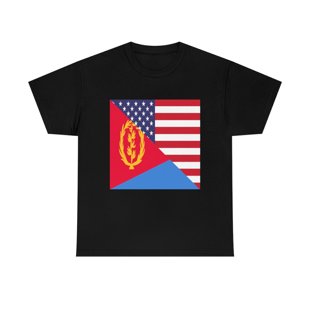 Eritrea American Flag Tee Shirt | Unisex Eritrean USA Tshirt