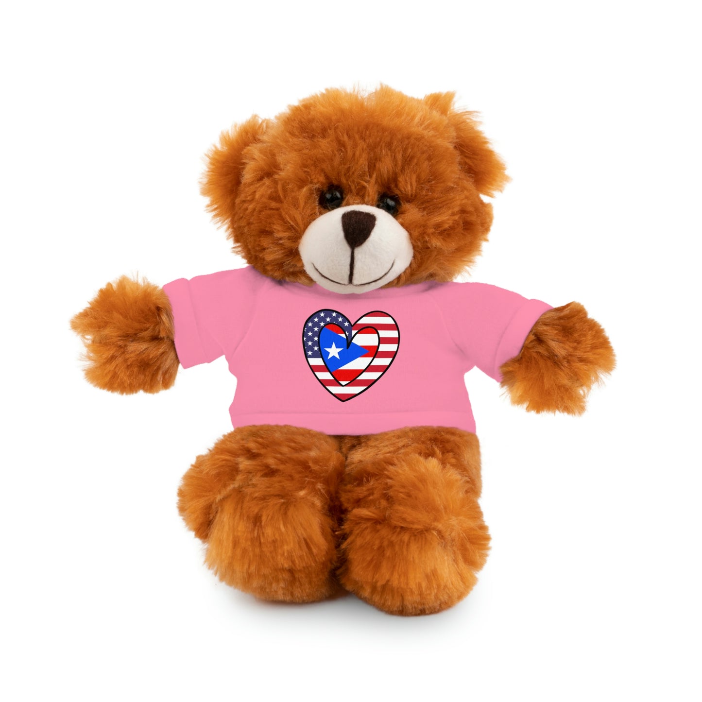 Puerto Rican American Valentines Day Gift Stuffed Animal | PR USA Flag Toy