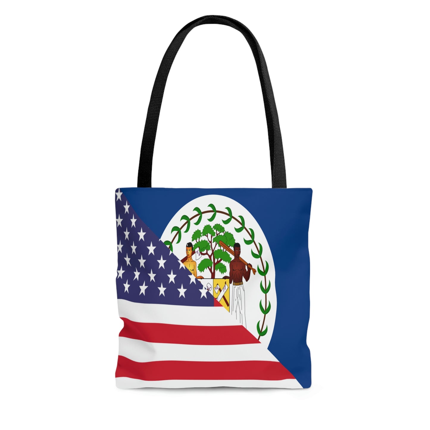 Belize American Flag Half Belizean USA Tote Bag | Shoulder Bag