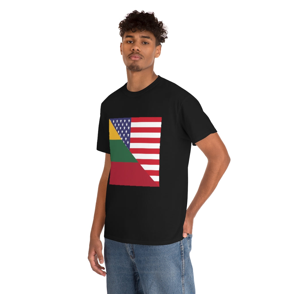 Lithuanian American Flag Unisex Tee Shirt | Lithuania Tshirt