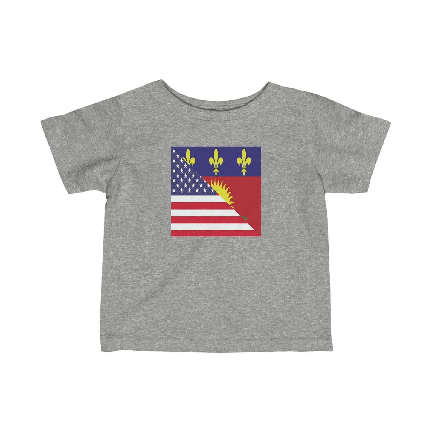 Infant Guadeloupe American Flag Half Guadeloupean USA Toddler Tee Shirt