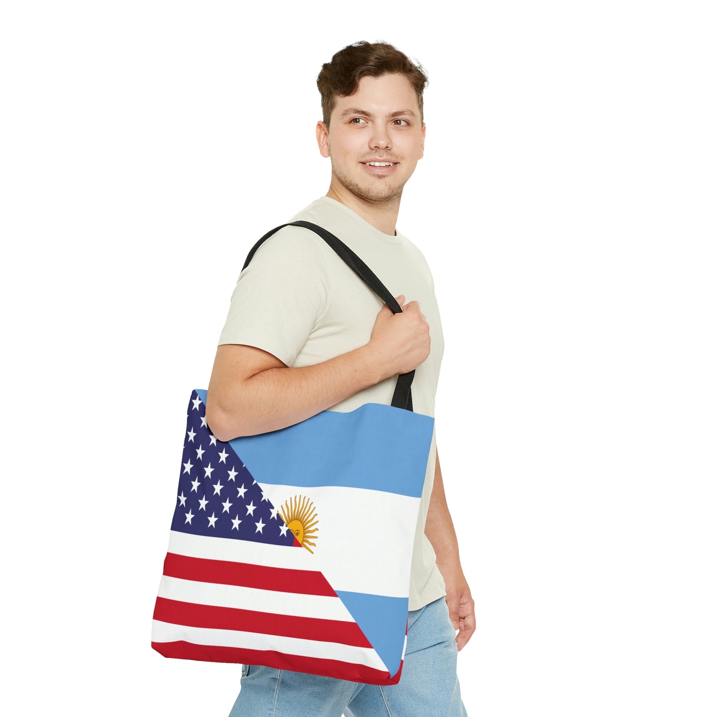 Argentina American Flag Argentinian USA Half Tote Bag | Shoulder Bag