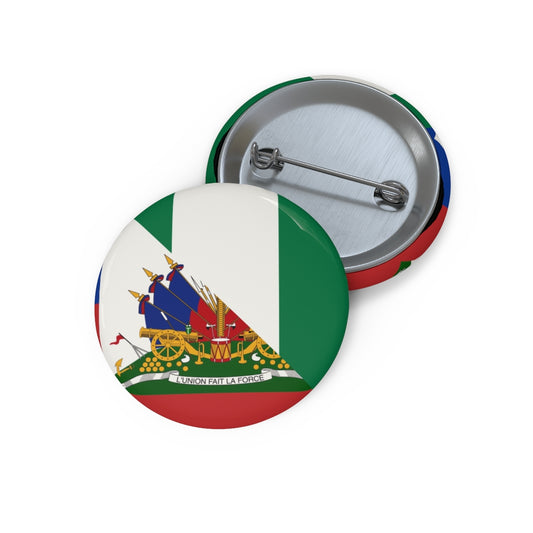 Haitian Nigerian Flag Pin Button | Haiti Nigeria Naija