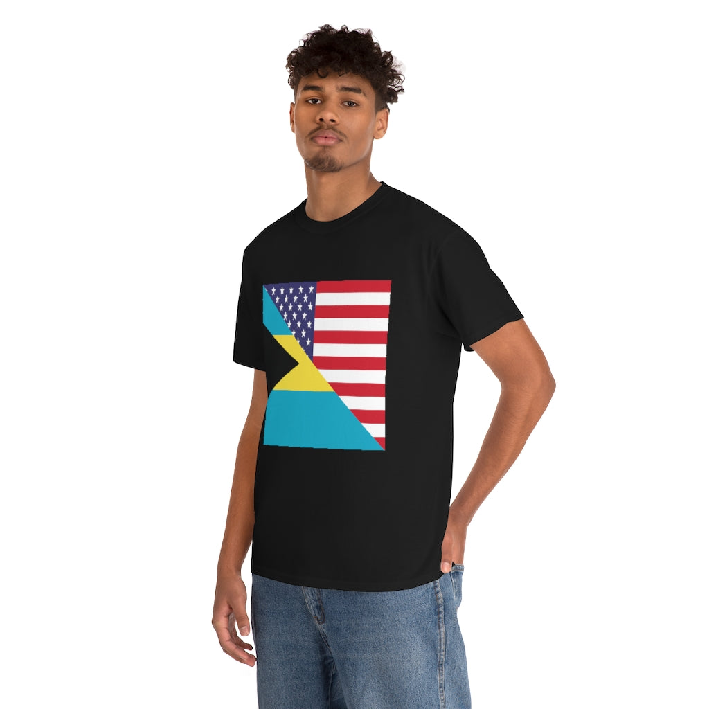 Bahamian American Flag Tee Shirt | Bahamas USA Tshirt