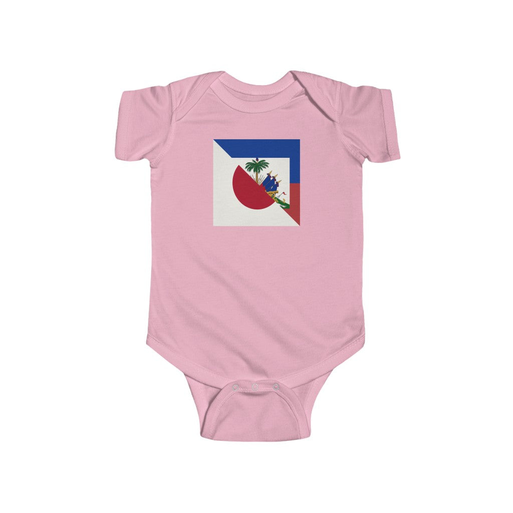 Baby Half Haitian-Japanese Flag | Haiti Japan Baby Boy Girl Outfit