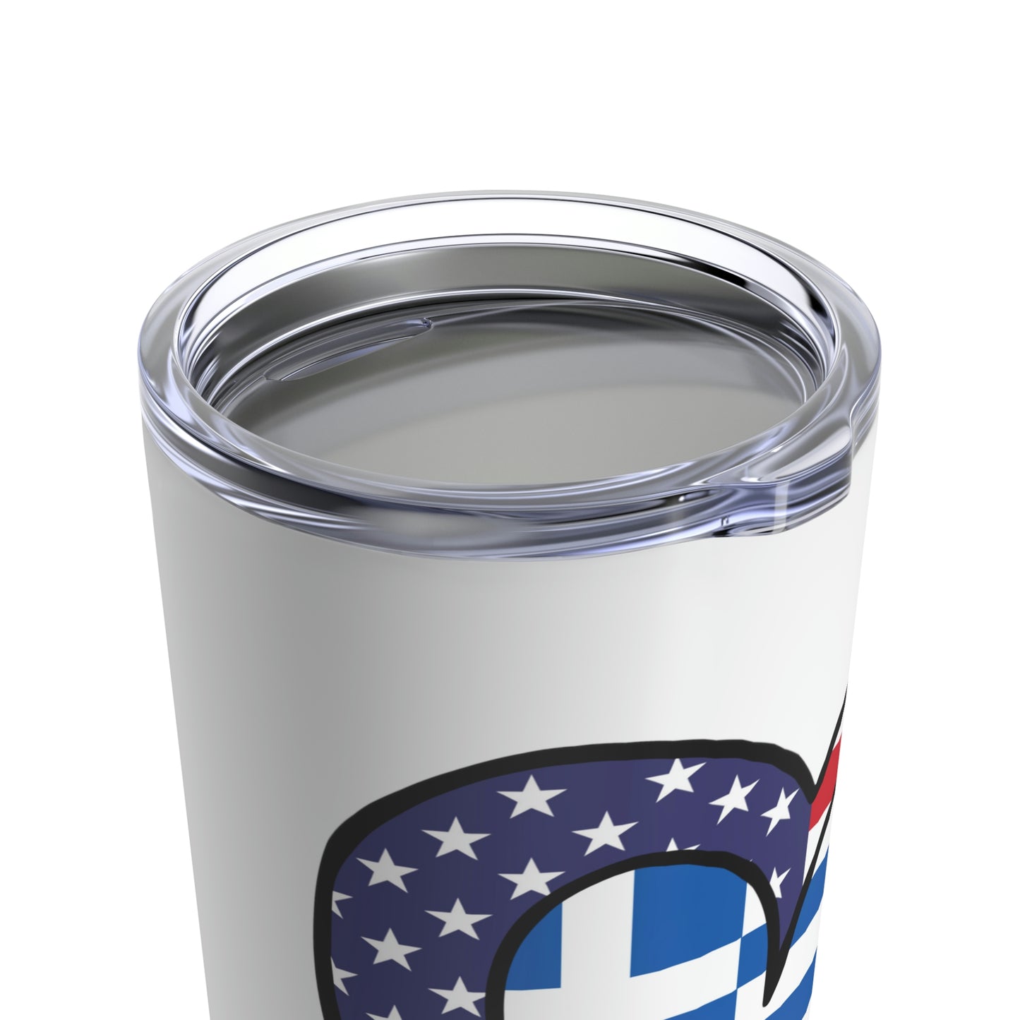 Greek American Heart Valentines Day Gift Half Greece USA Flag Tumbler 20oz Beverage Container