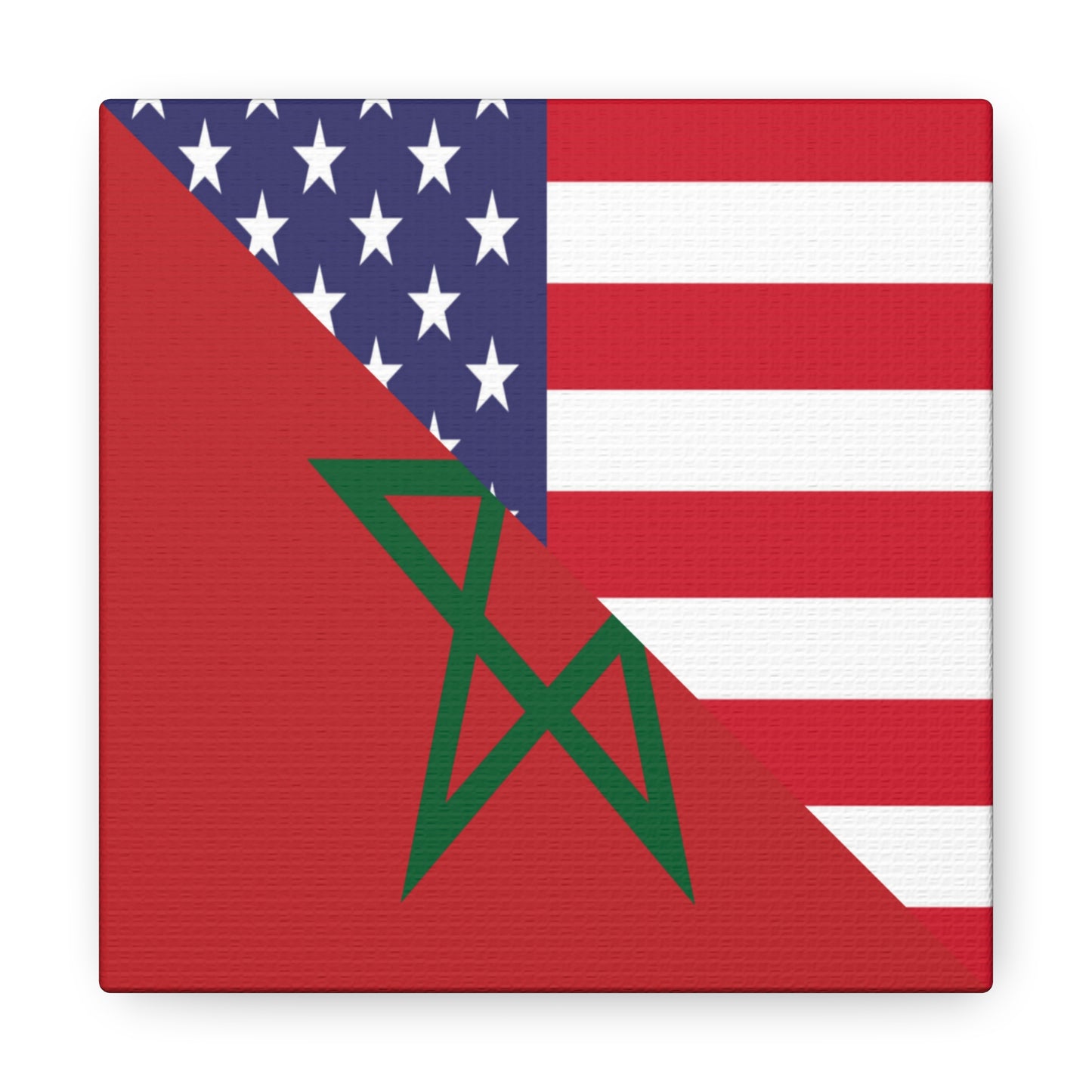 Moroccan American Flag Morocco USA Canvas Gallery Wraps | Wall Art