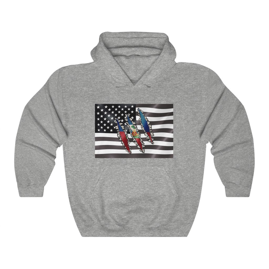 Haitian-American Flag Hoodie | Haiti US Ayiti Men Women Pullover