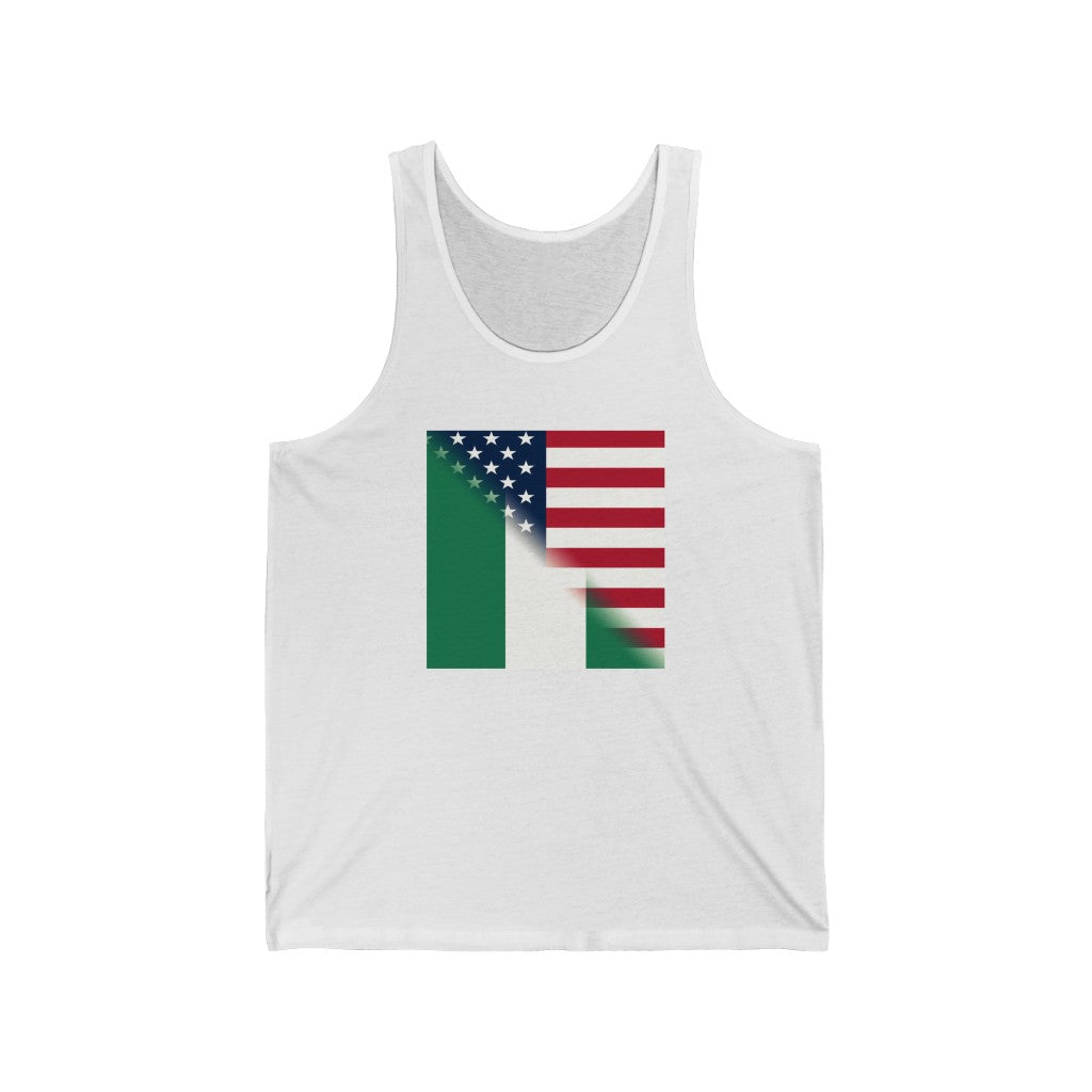 Half Nigerian - American Flag Tank Top | USA Naija Men Women Apparel