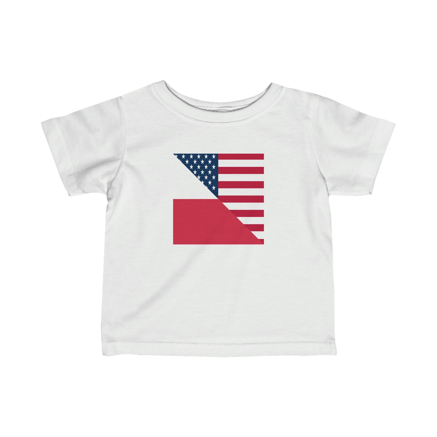 Infant Polish American Flag Half Poland USA Toddler Tee Shirt