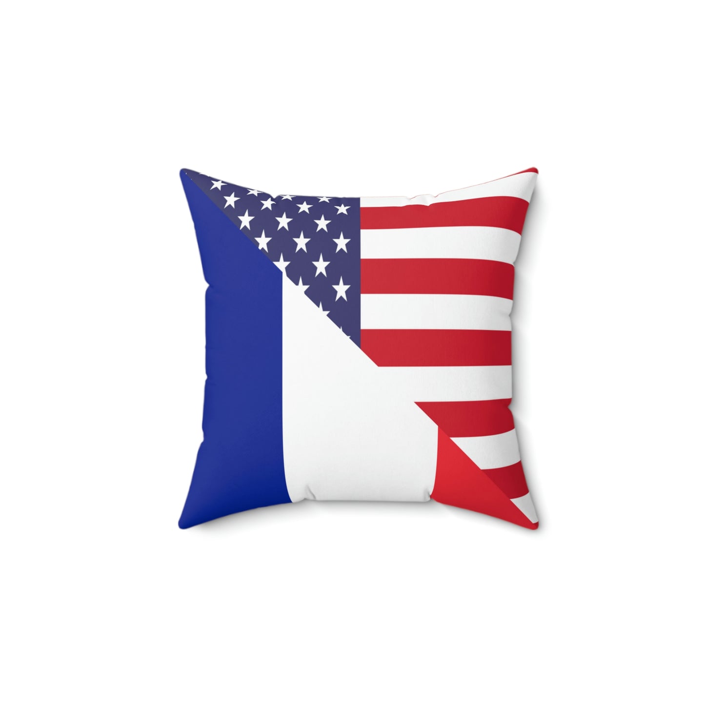 French American Flag France USA Spun Polyester Square Pillow