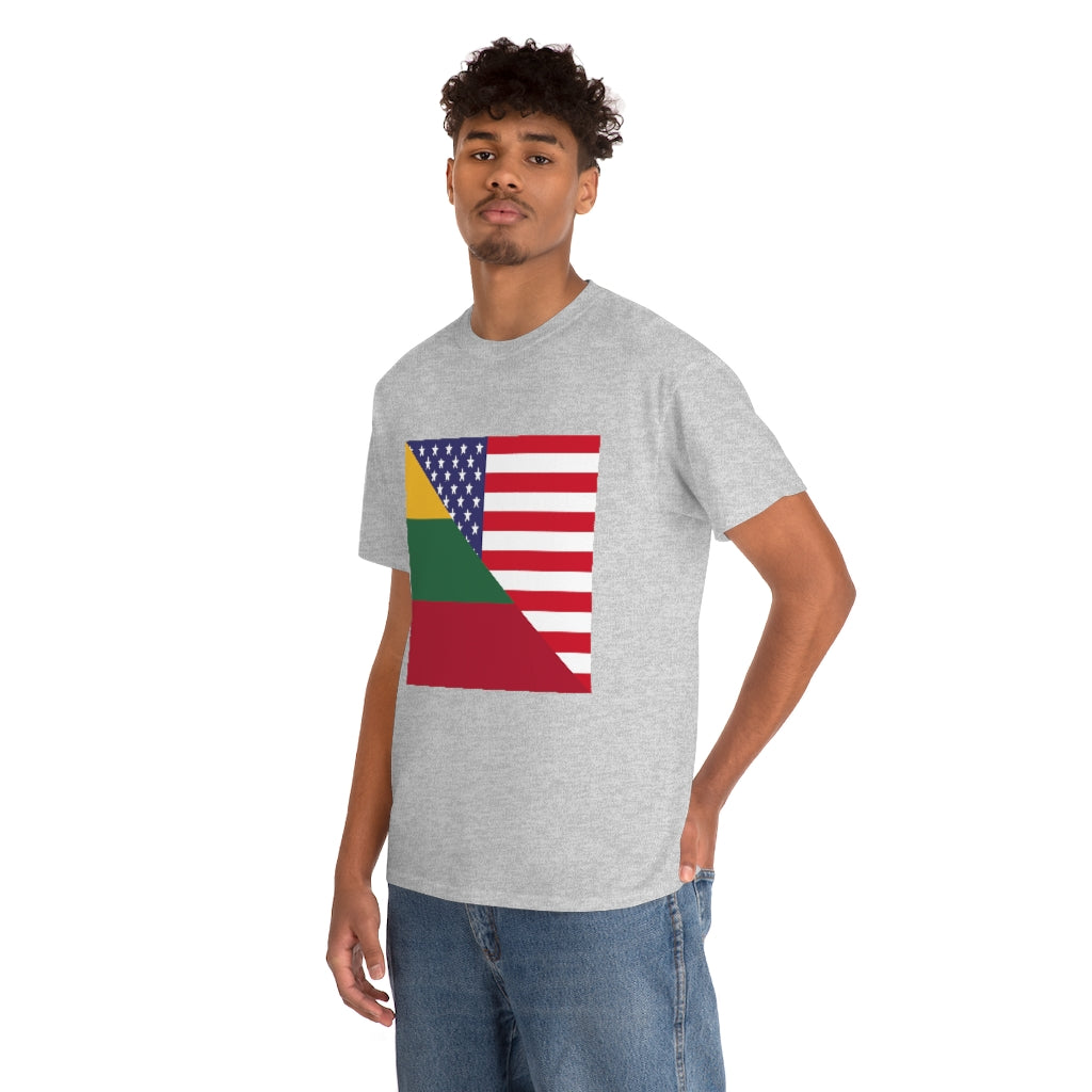 Lithuanian American Flag Unisex Tee Shirt | Lithuania Tshirt