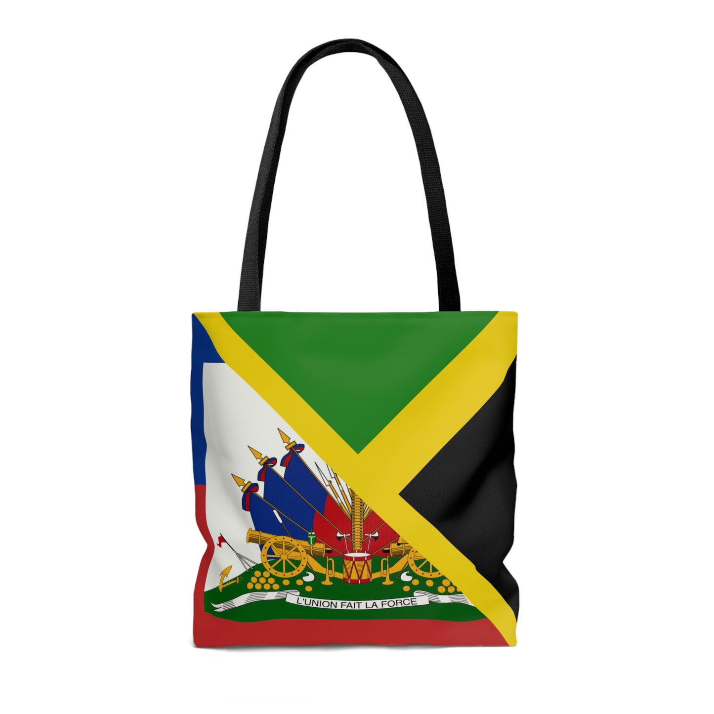 Haitian Jamaican Flag | Half Jamaica Haiti Tote Bag | Shoulder Bag