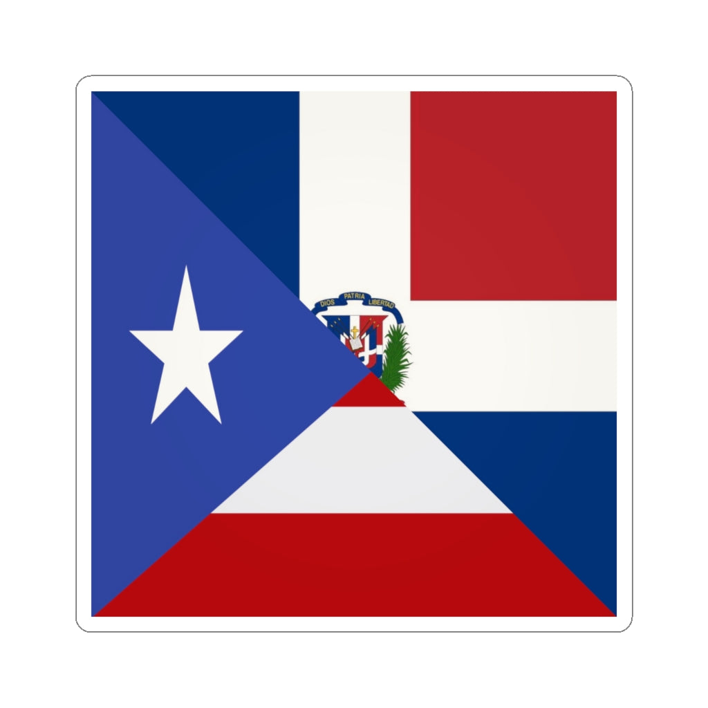 Puerto Rico Dominican Republic Flag Sticker | PR USA Accessory