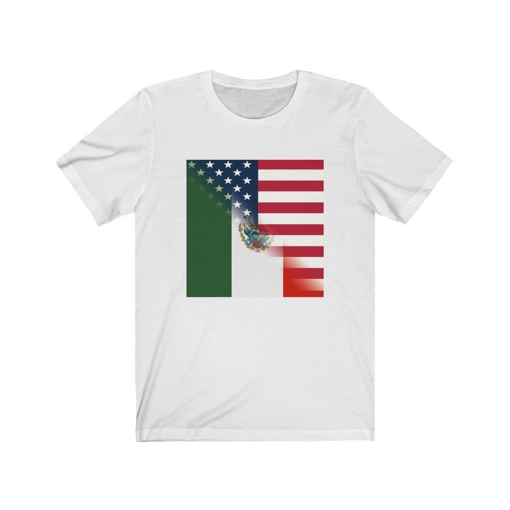 Half Mexico - America Flag Tee | USA Mexican Clothing