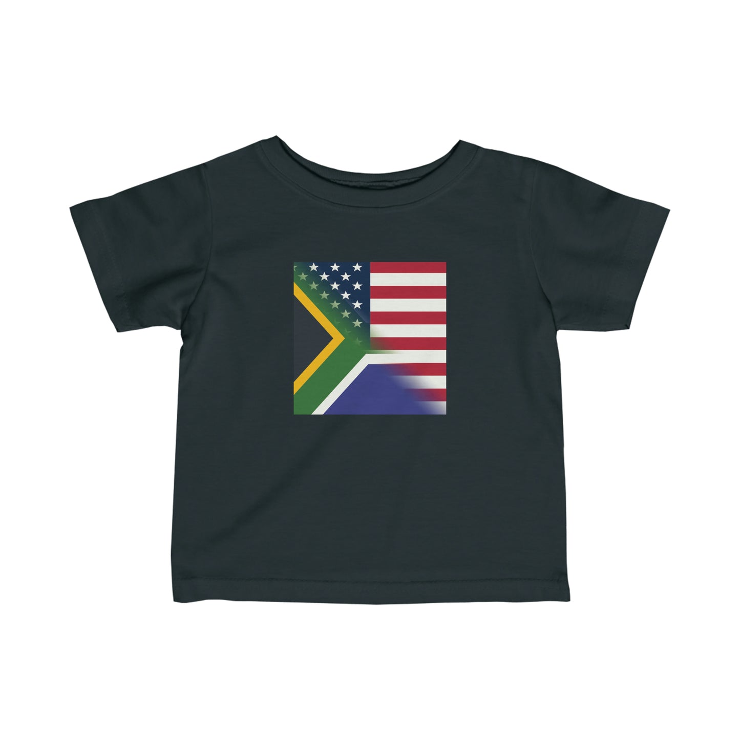 Infant South Africa America Flag | USA Half South African Toddler Tee Shirt