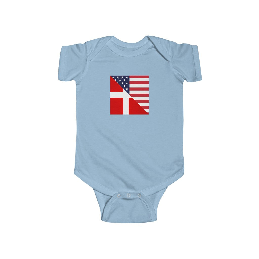 Denmark American Flag Baby Bodysuit | Danes Danish Baby Girl Boy