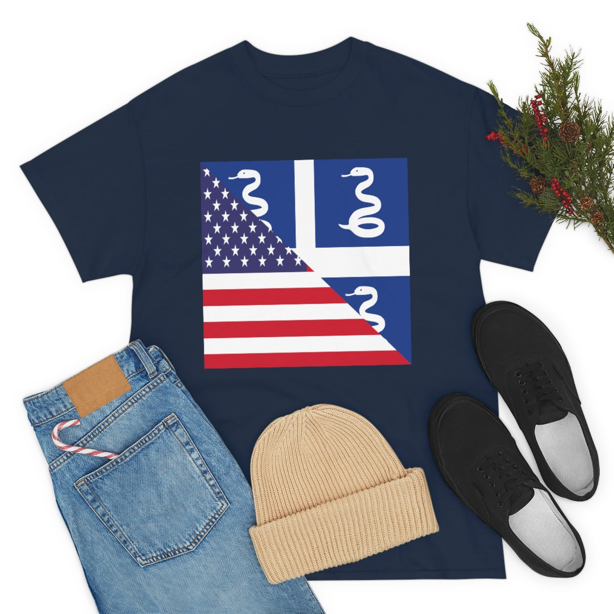 Martinique American Flag Half Martinician USA T-Shirt | Unisex Tee Shirt