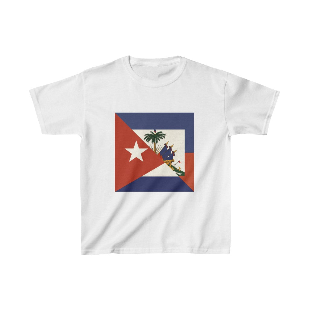 Kids Haiti Cuba Flag | Haitian Cuban Ayiti Cubano T-Shirt | Unisex Tee Shirt