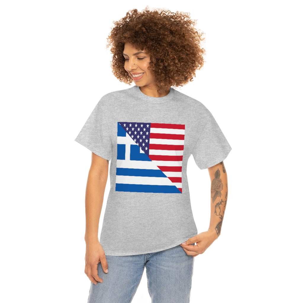 Greek American Flag Tee Shirt | Greece USA Tshirt