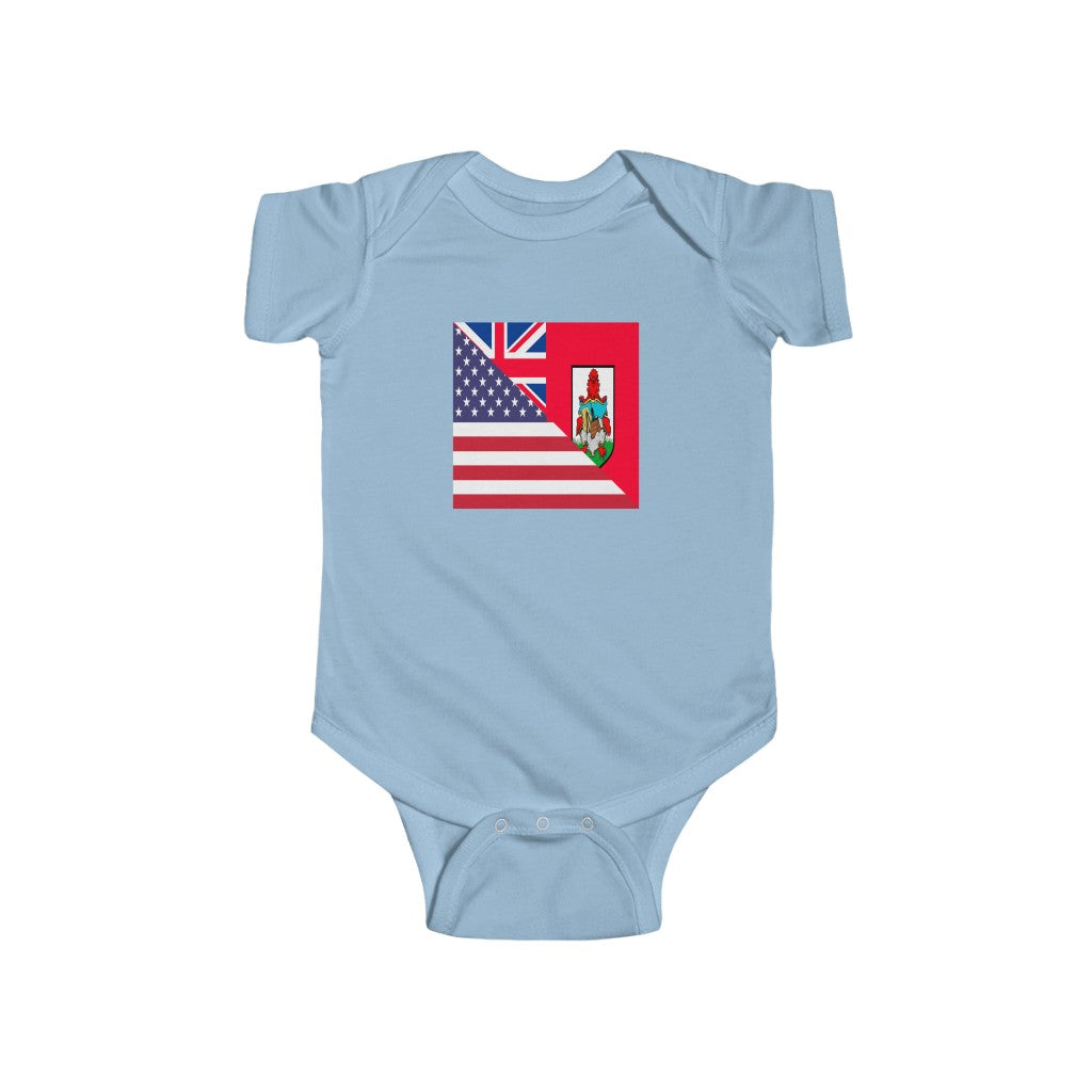 Bermudan American Flag Baby Bodysuit | Bermuda USA Newborn Boy Girl