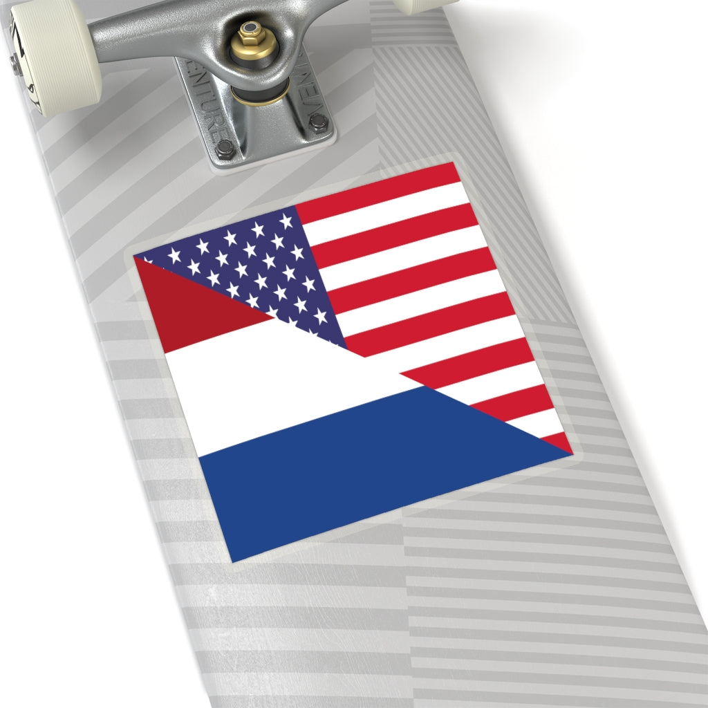 Dutch American Flag Sticker | Netherlands USA Stickers