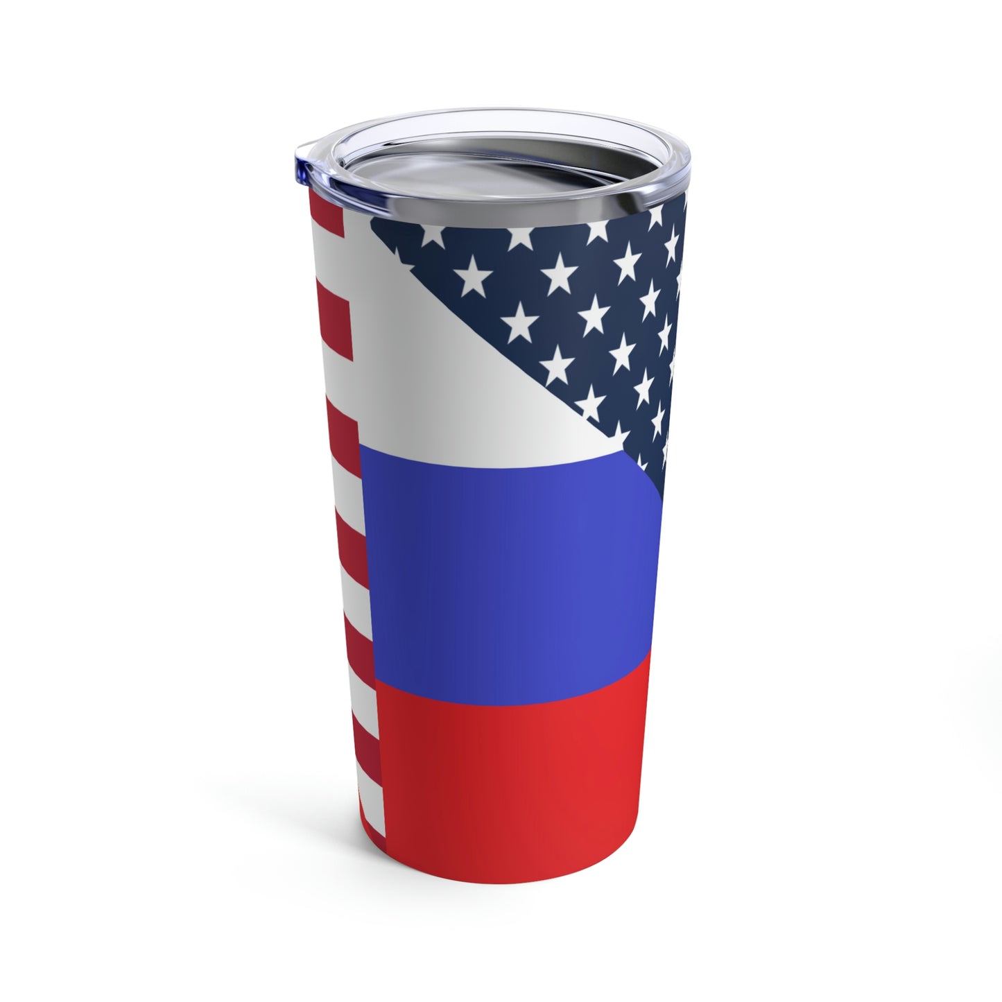 Russian American Flag Half Russia USA Tumbler 20oz Beverage Container