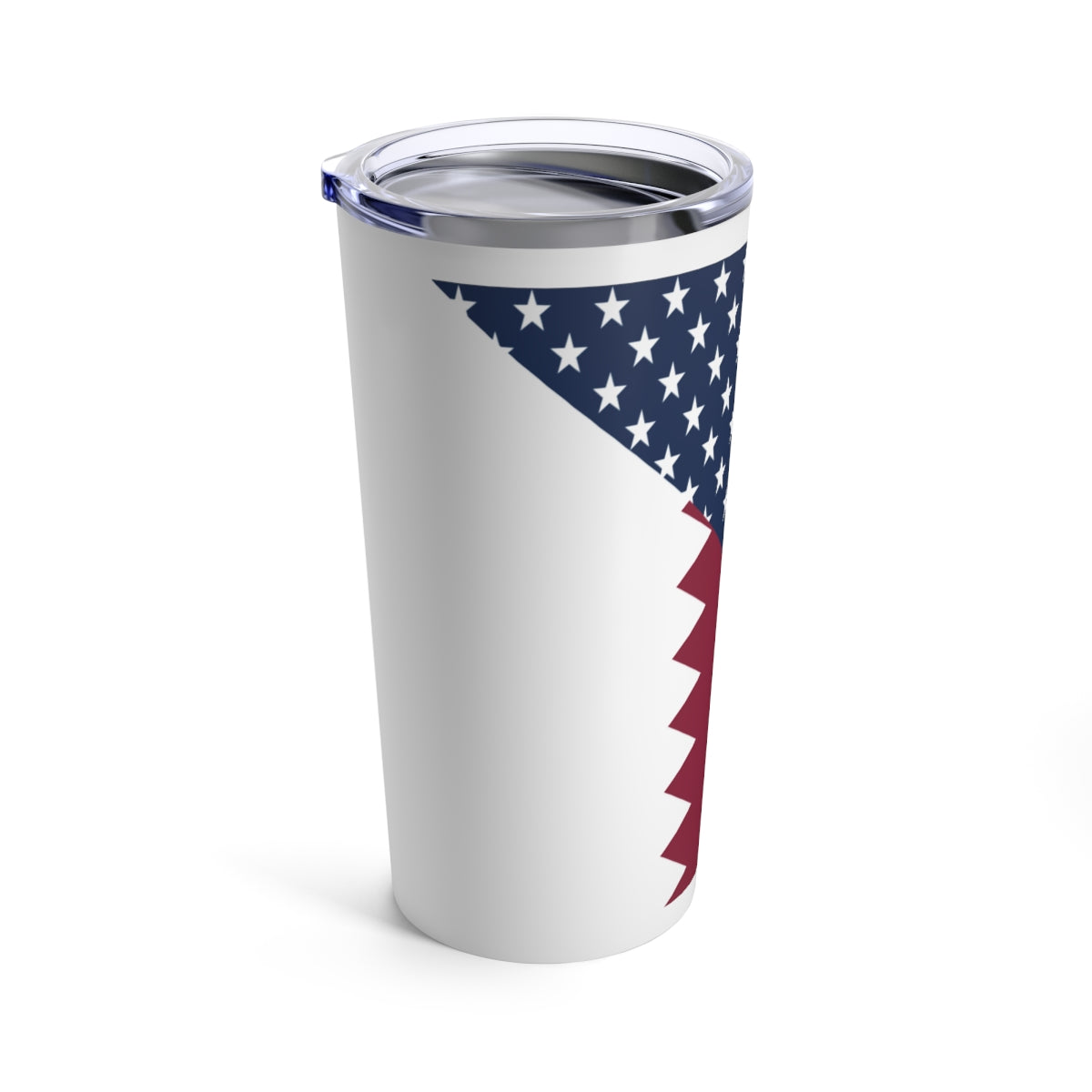 Qatar American Flag Half Qatari USA Tumbler 20oz Beverage Container