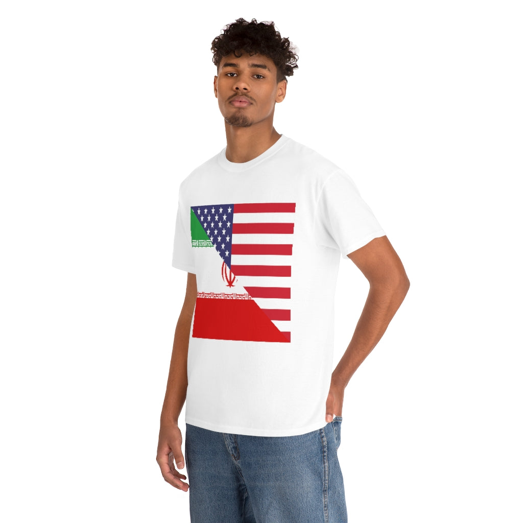 Iran American Flag Tee Shirt | Unisex Iranian USA Tshirt