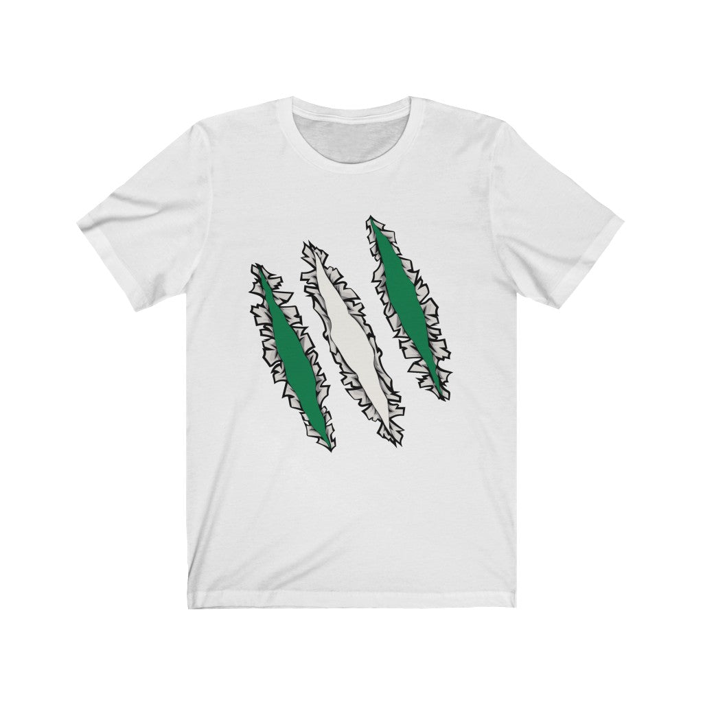 Slashed Nigerian Flag Shirt | Nigeria Tee Men Women Clothing