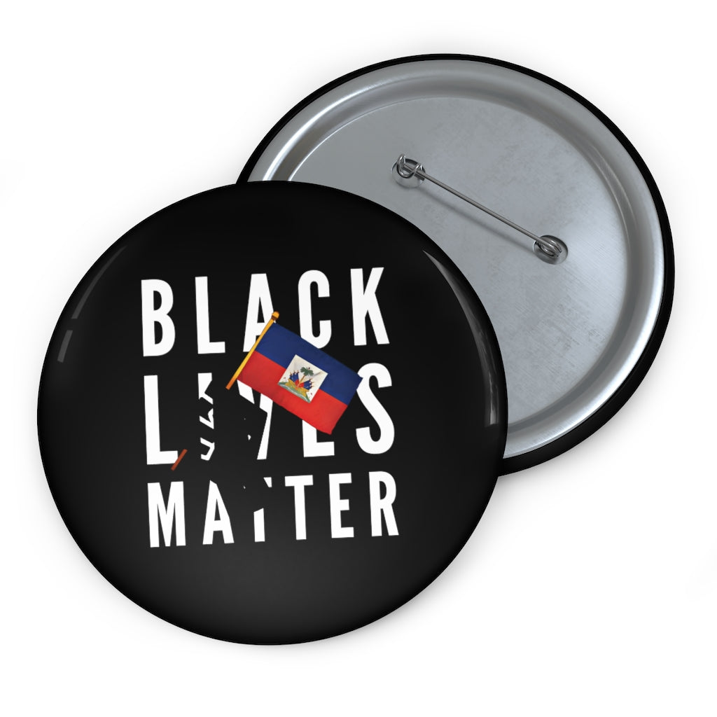 Black Lives Matter Haitian Flag Pin Button | BLM Haiti