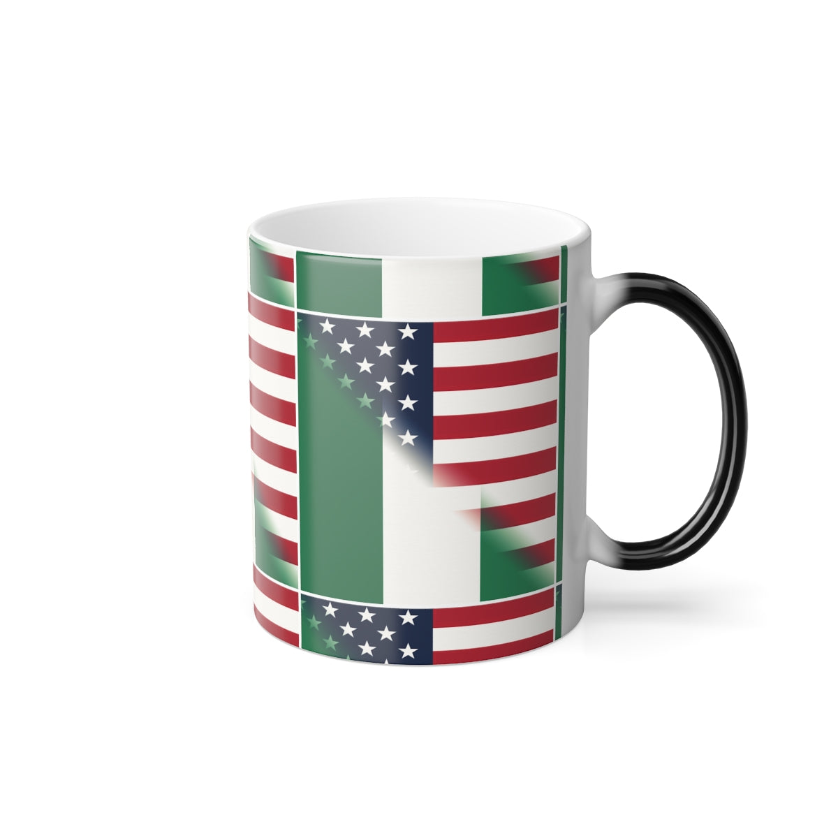 Nigerian American Flag Color Morphing Mug 11oz | Nigeria USA Cup