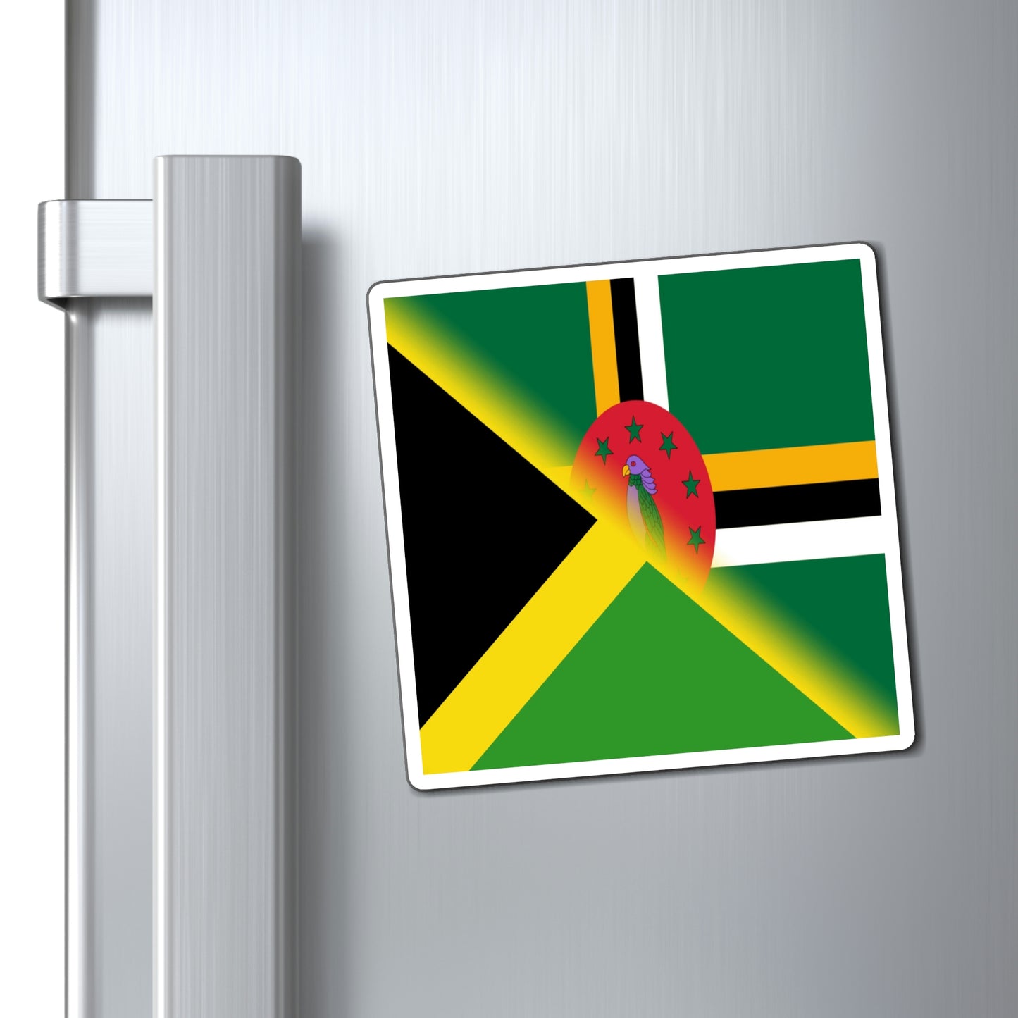 Jamaican Dominican Flag | Half Jamaica Dominica Magnet