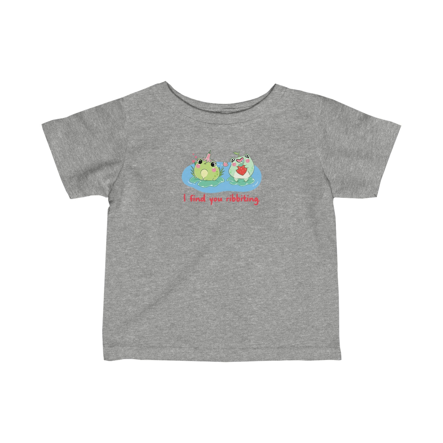 Infant I Find You Ribbiting Frog Pun Toddler Tee Shirt