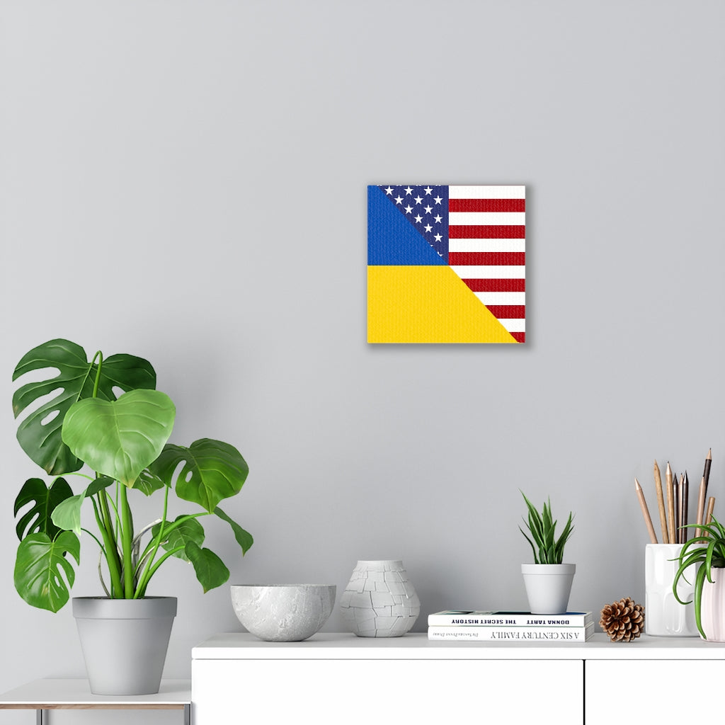 Ukrainian American Flag Canvas Gallery Wraps | Ukraine USA