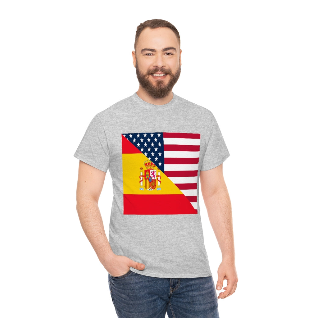 Spain American Flag Tee Shirt | Unisex Spanish USA Tshirt