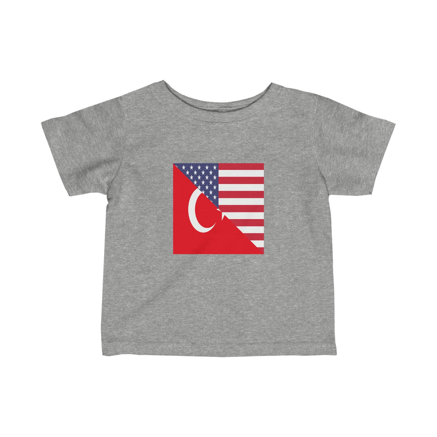 Infant Turkey American Flag Half Turkish USA Toddler Tee Shirt