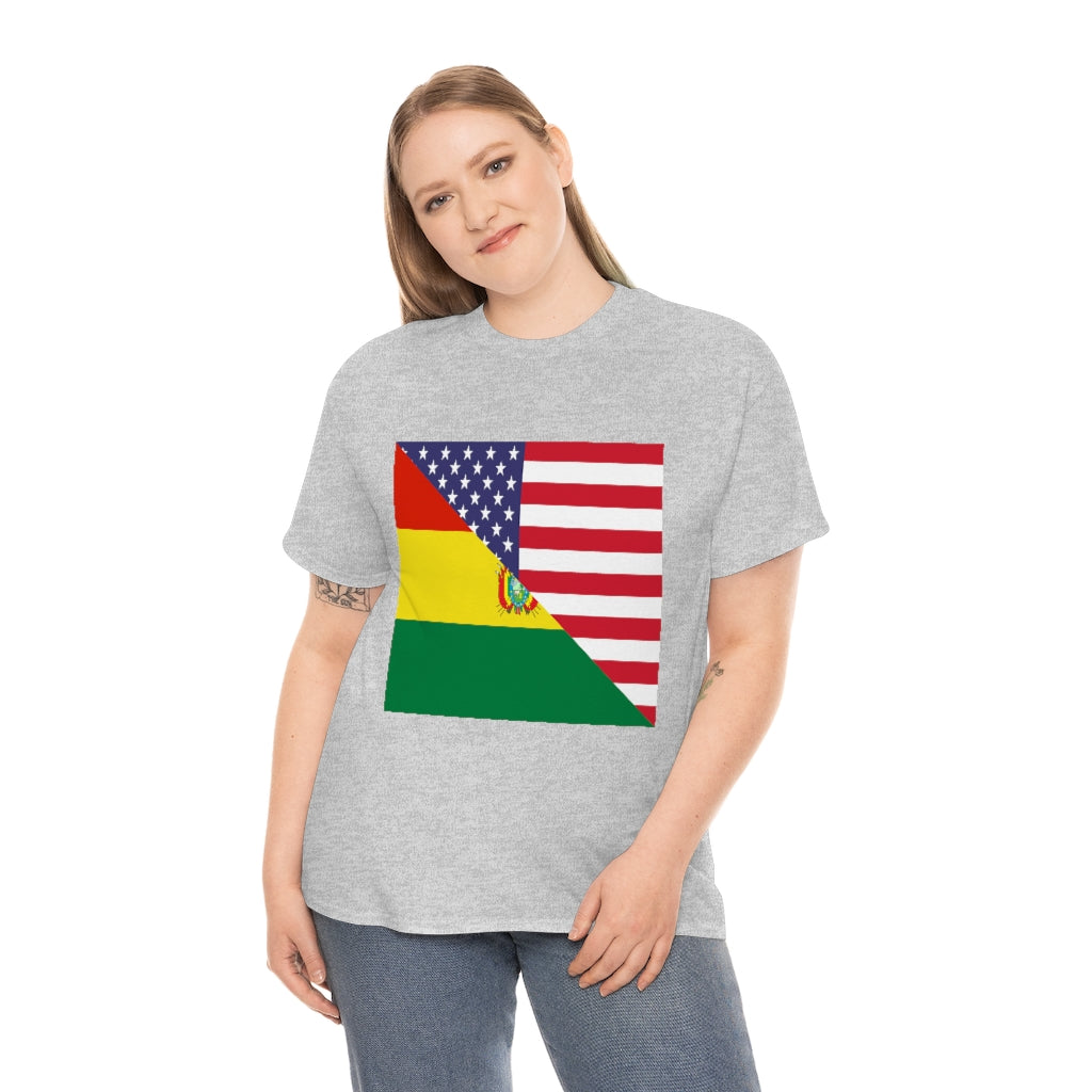 Bolivia American Flag Tee Shirt | Bolivian USA Tshirt