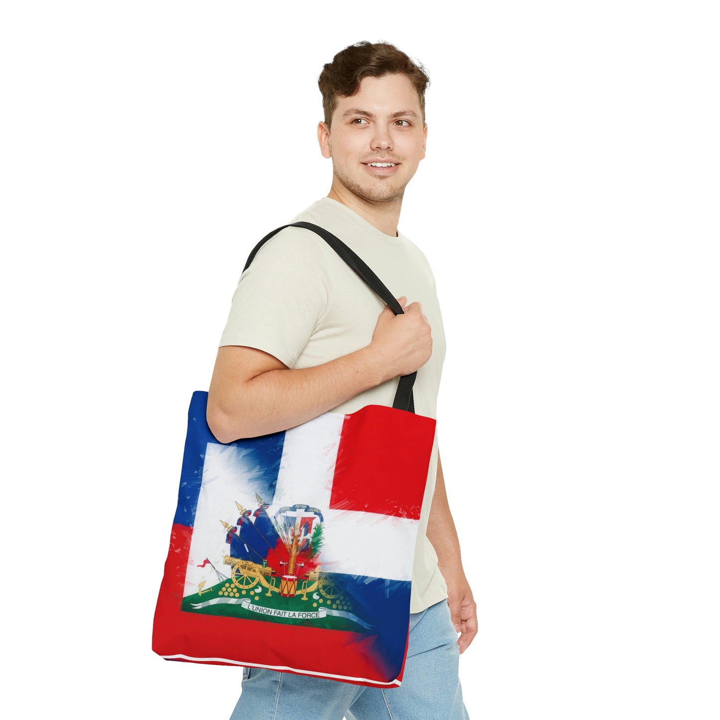 Haiti Dominican Republic Flag | Hispaniola DR Half Haitian Dominican Flag Tote Bag | Shoulder Bag