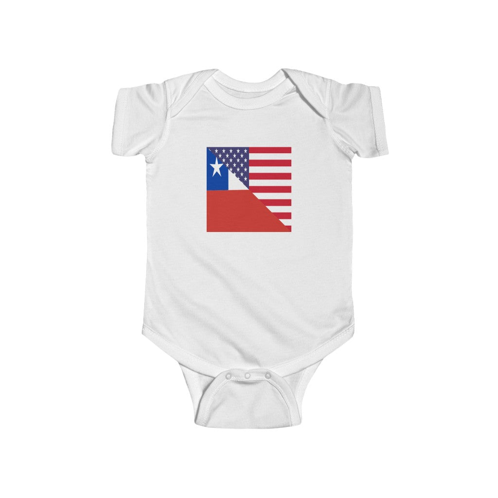 Chilean American Flag Baby Bodysuit | Unisex Chile USA Newborn Boy Girl