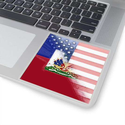 Haitian-American Flag Sticker | Haiti USA Sticker