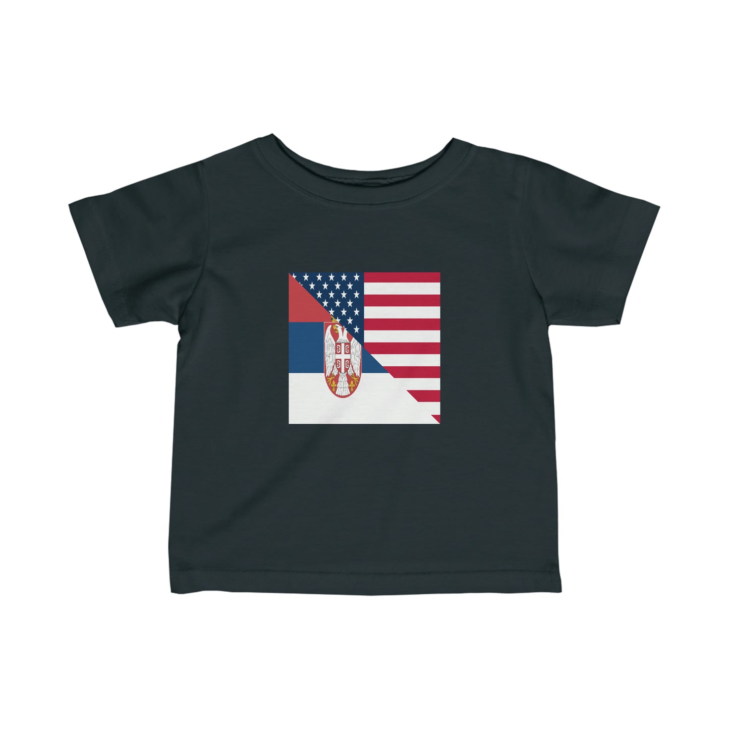 Infant Serbian American Flag Half Serbia USA Toddler Tee Shirt