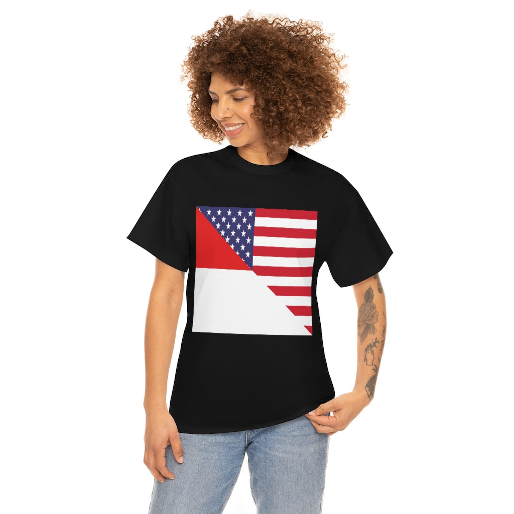 Indonesian American Flag Tee Shirt | Unisex Indonesia USA Tshirt