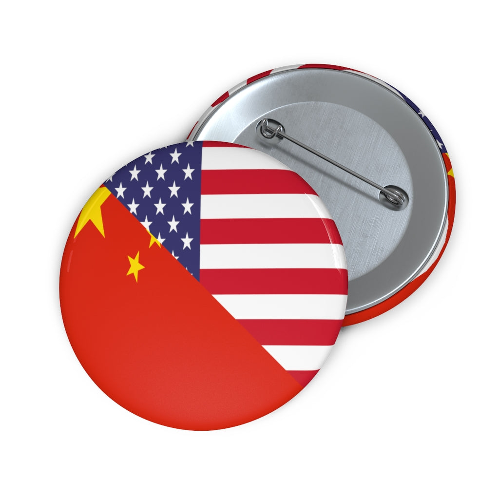 Chinese American Asian Flag Pin Button | China USA