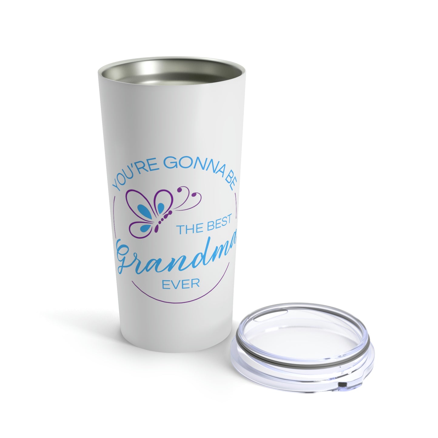 New Grandma Gift Mothers Day Best Grandmother Blue Tumbler 20oz Beverage Container