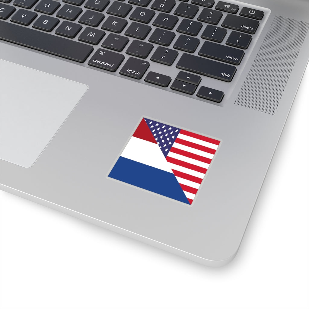 Dutch American Flag Sticker | Netherlands USA Stickers