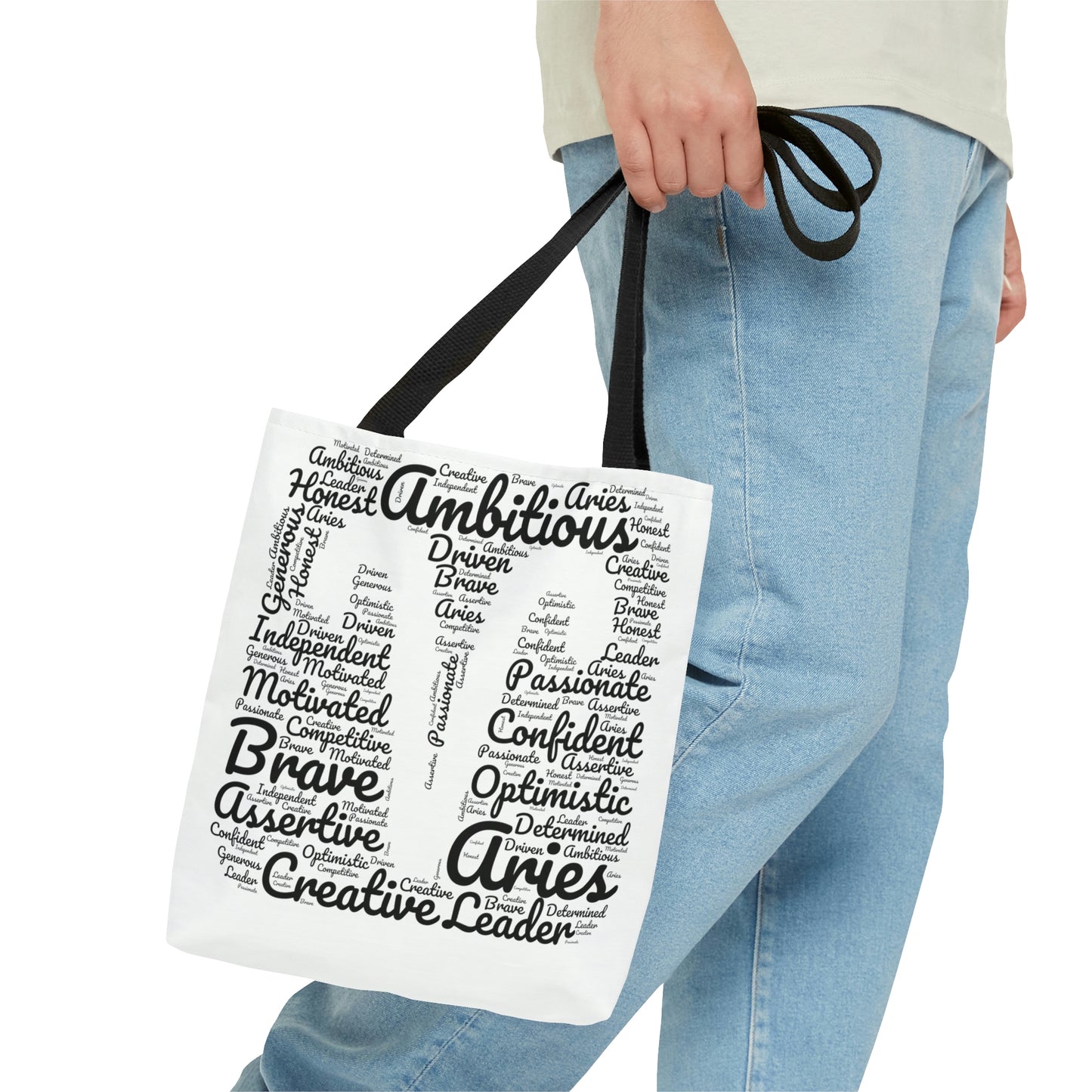 Aries Zodiac Sign Astrology Black Tote Bag | Shoulder Bag